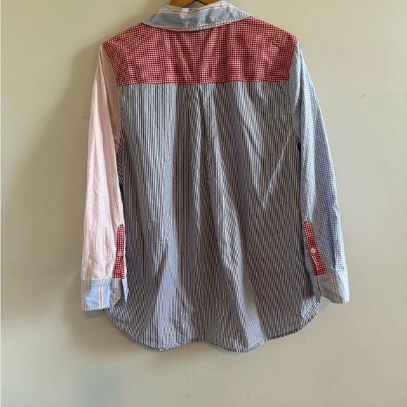 Lane Bryant Blue and Pink Checkered Shirt, Size 18 - Picture 3 of 5